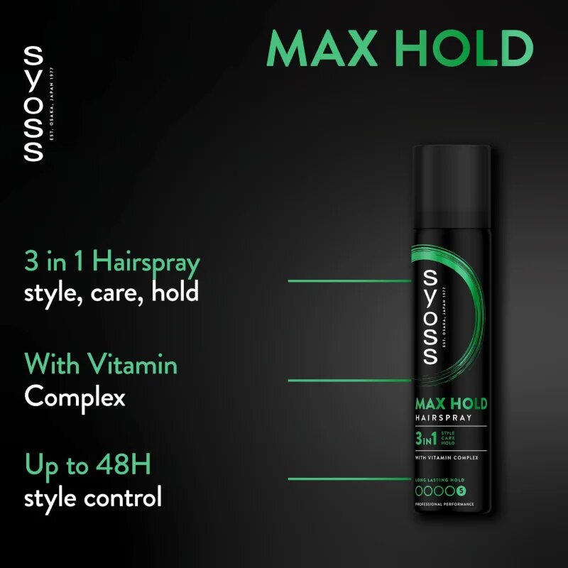 Syoss Max Hold lak na vlasy s extra silnou fixací 300 ml