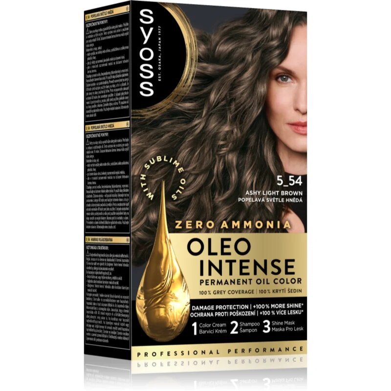 Syoss Oleo Intense permanentní barva na vlasy s olejem odstín 5-54 Světle hnědý 1 ks