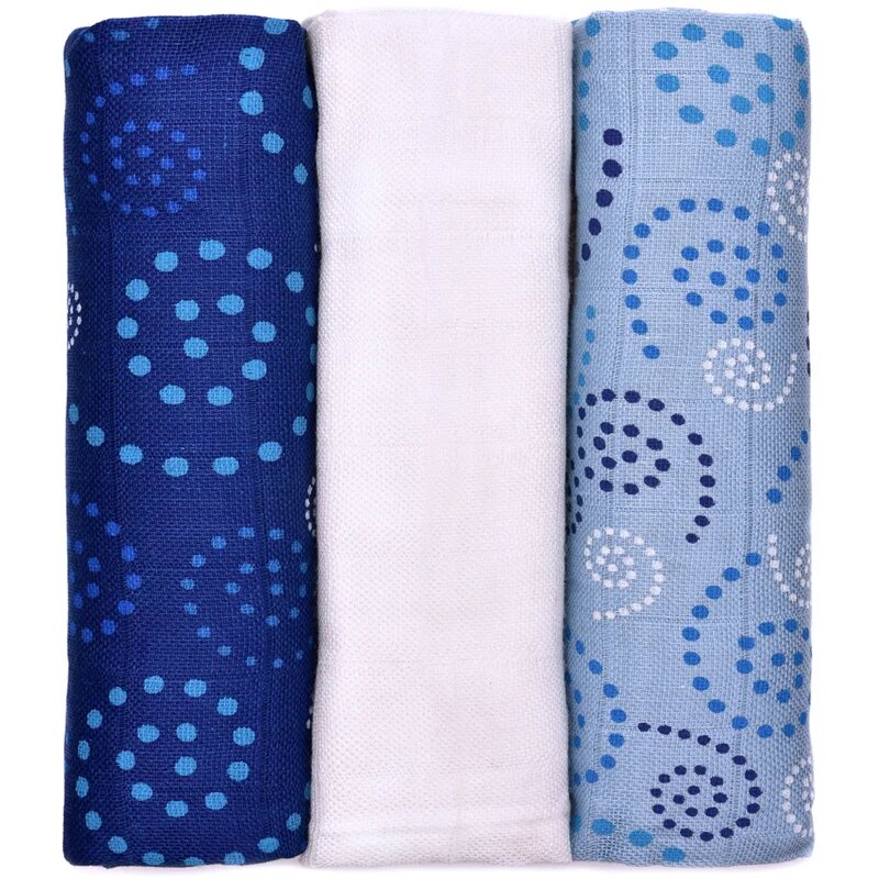 T-Tomi BIO Bamboo Diapers látkové pleny Spirales 70x70 cm 3 ks