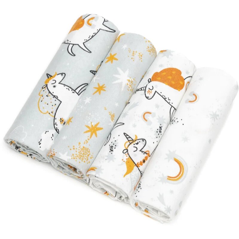 T-Tomi Cloth Diapers Unicorns látkové pleny 76x76 cm 4 ks