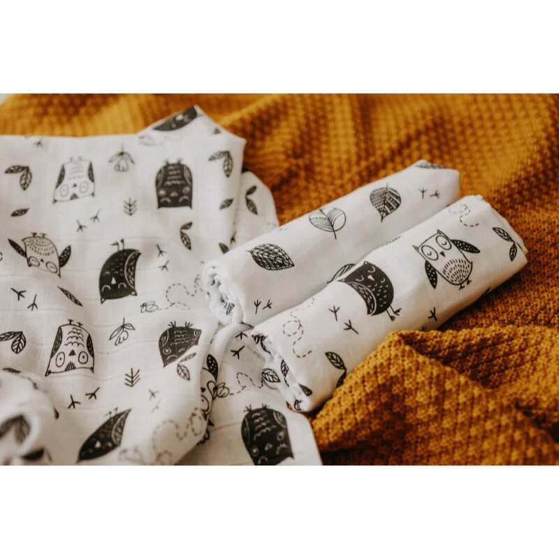 T-Tomi TETRA Cloth Diapers HIGH QUALITY látkové pleny Owls 70x70 cm 3 ks