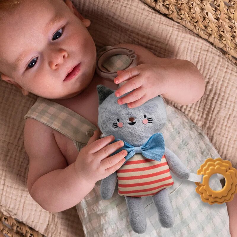 Taf Toys Activity Toy Clara the Cat kontrastní závěsná hračka s kousátkem 0 m+ 1 ks