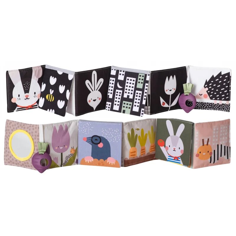 Taf Toys Pram Book Urban Garden kontrastní edukativní knížka 1 ks