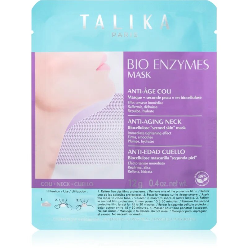 Talika Bio Enzymes Anti-Aging Neck Mask plátýnková maska se zpevňujícím účinkem 12 g