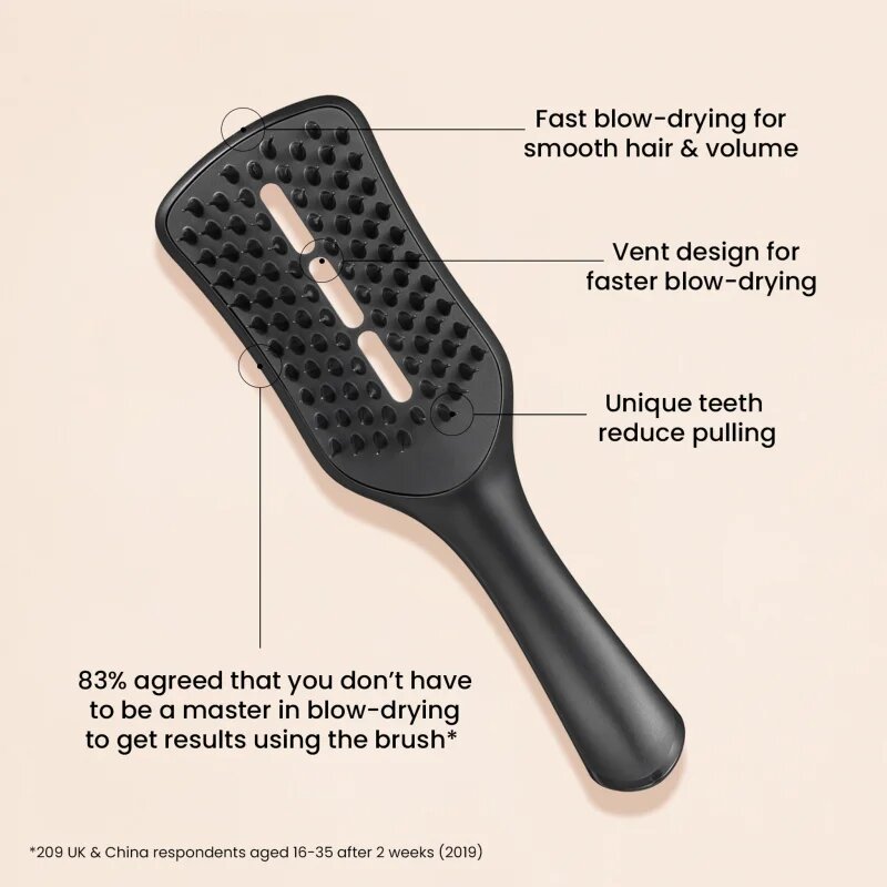 Tangle Teezer Easy Dry & Go Jet Black kartáč na vlasy pro rychlejší foukanou 1 ks