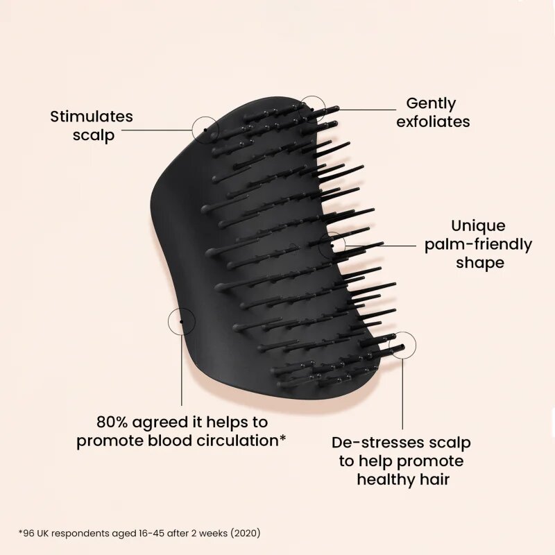 Tangle Teezer Scalp Brush Black masážní kartáč pro pokožku hlavy 1 ks