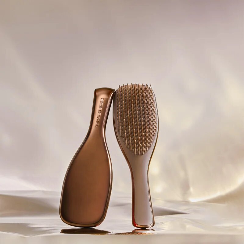 Tangle Teezer Ultimate Detangler Chrome plochý kartáč na rovné a kudrnaté vlasy Chocolate Bronze 1 ks
