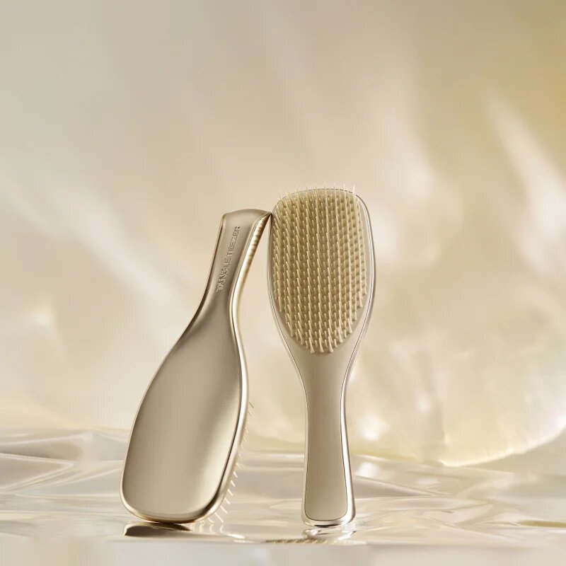 Tangle Teezer Ultimate Detangler Chrome plochý kartáč na rovné a kudrnaté vlasy Neo Gold 1 ks