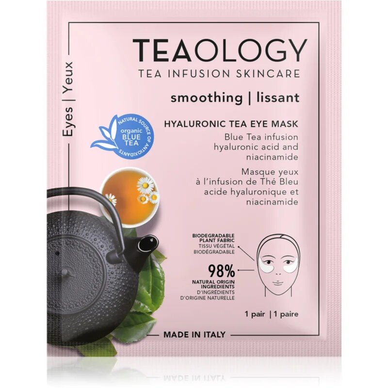 Teaology Face Mask Hyaluronic Eye Mask hyaluronová hydratační maska na oční okolí 1 pár