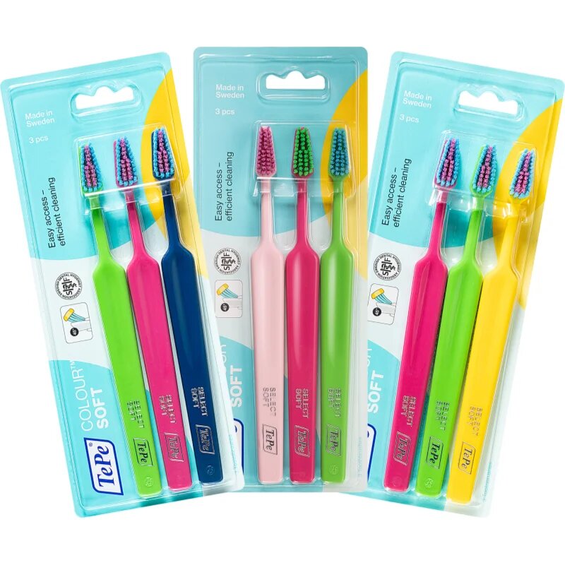 TePe Colour Soft zubní kartáčky soft 3 ks