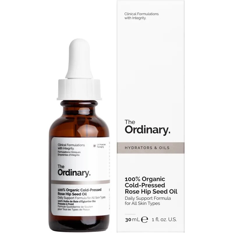 The Ordinary 100% Organic Cold-Pressed Rose Hip Seed Oil šípkový olej pro hydrataci a vypnutí pokožky 30 ml