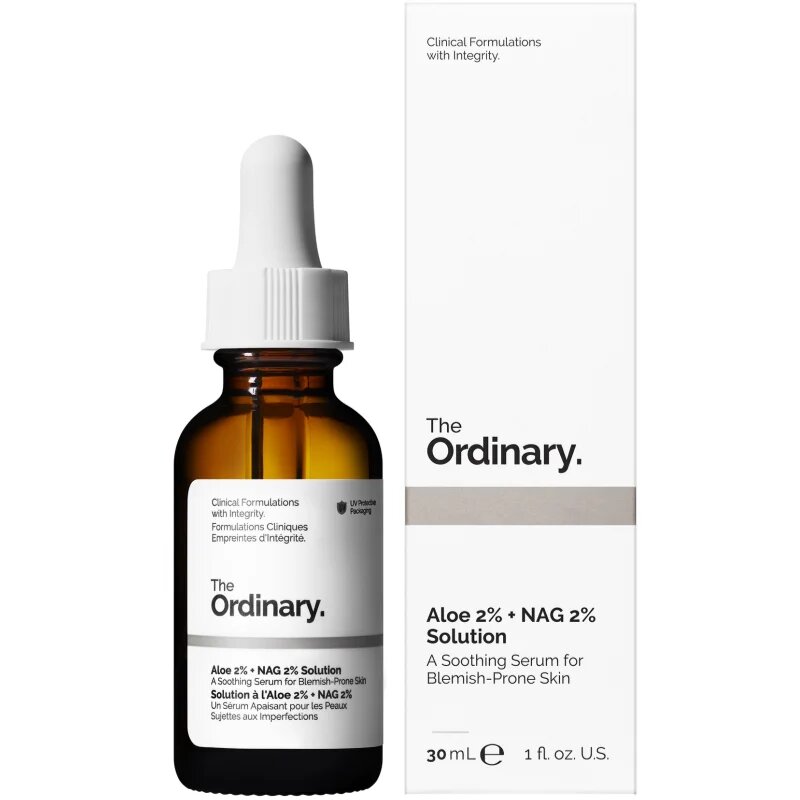 The Ordinary Aloe 2% + NAG 2% Solution zklidňující sérum proti akné 30 ml