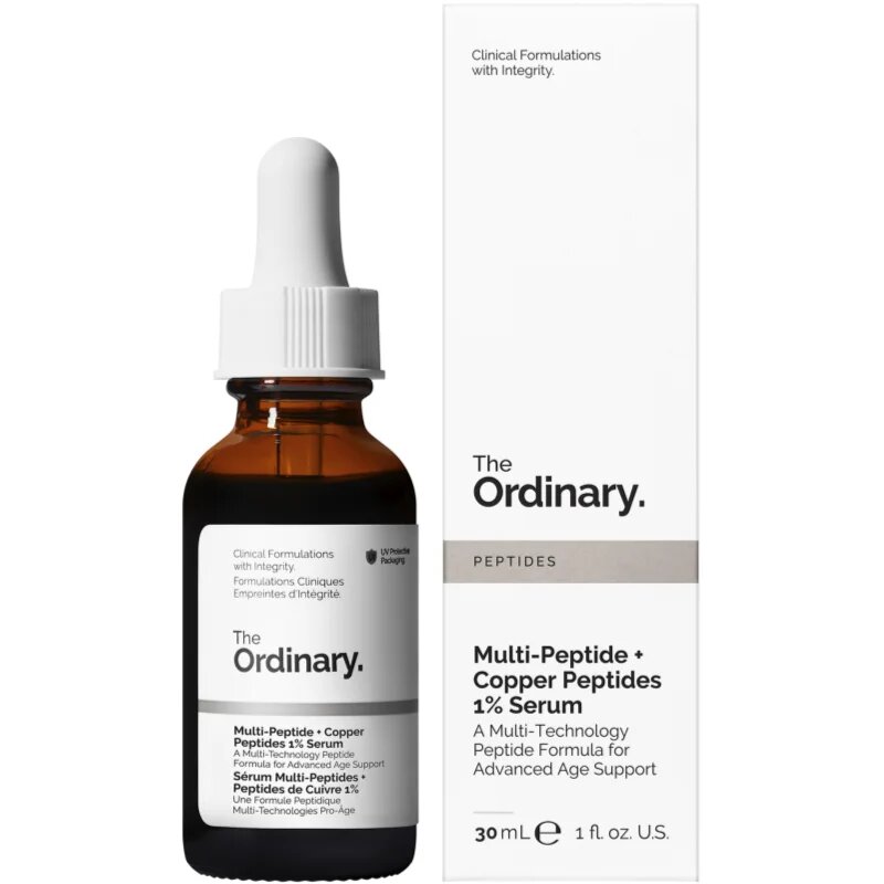 The Ordinary Multi-Peptide + Copper Peptides 1% protivráskové rozjasňující sérum 30 ml