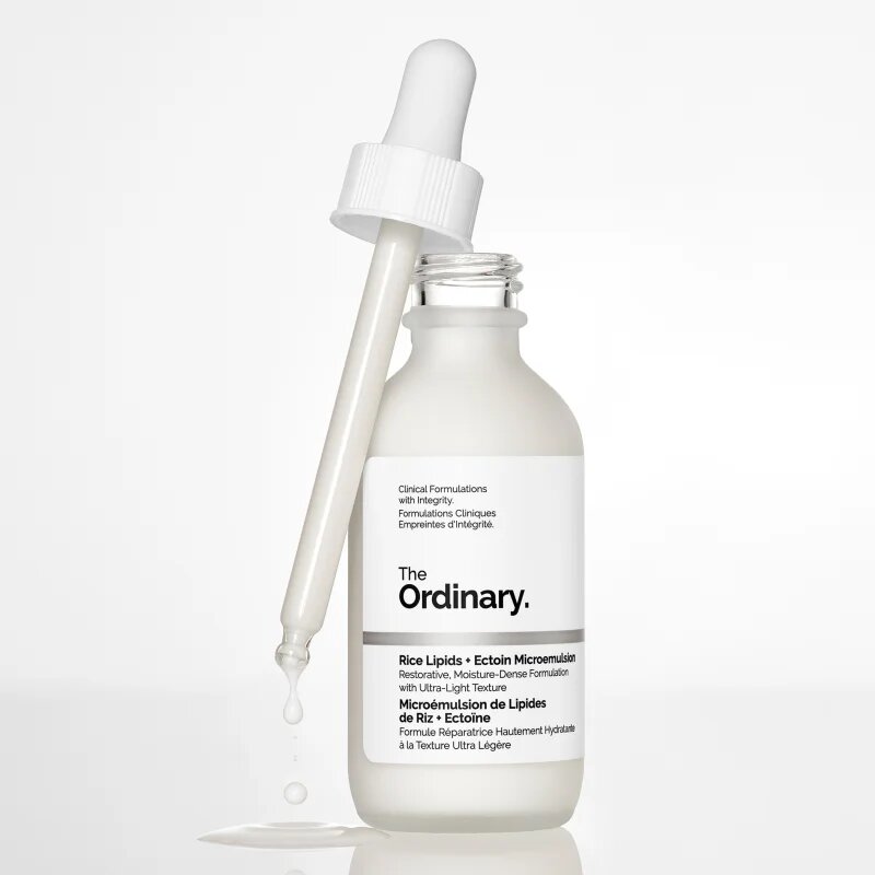 The Ordinary Rice Lipids + Ectoin Microemulsion lehká hydratační emulze pro zklidnění pleti 60 ml