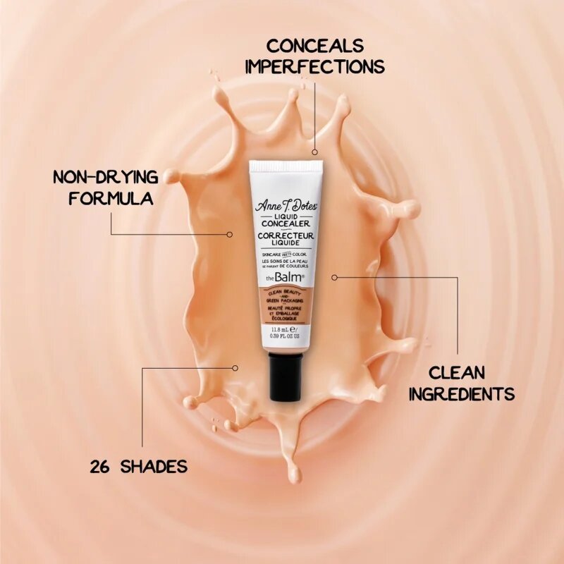 theBalm Anne T. Dotes® Liquid Concealer tekutý korektor pro plné krytí odstín #7 Warm Fair 11.8 ml