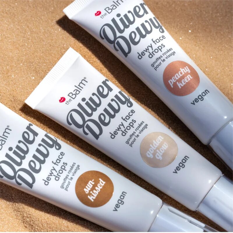 theBalm Oliver Dewy Face Drops tekutý rozjasňovač odstín Golden Glow 28 ml