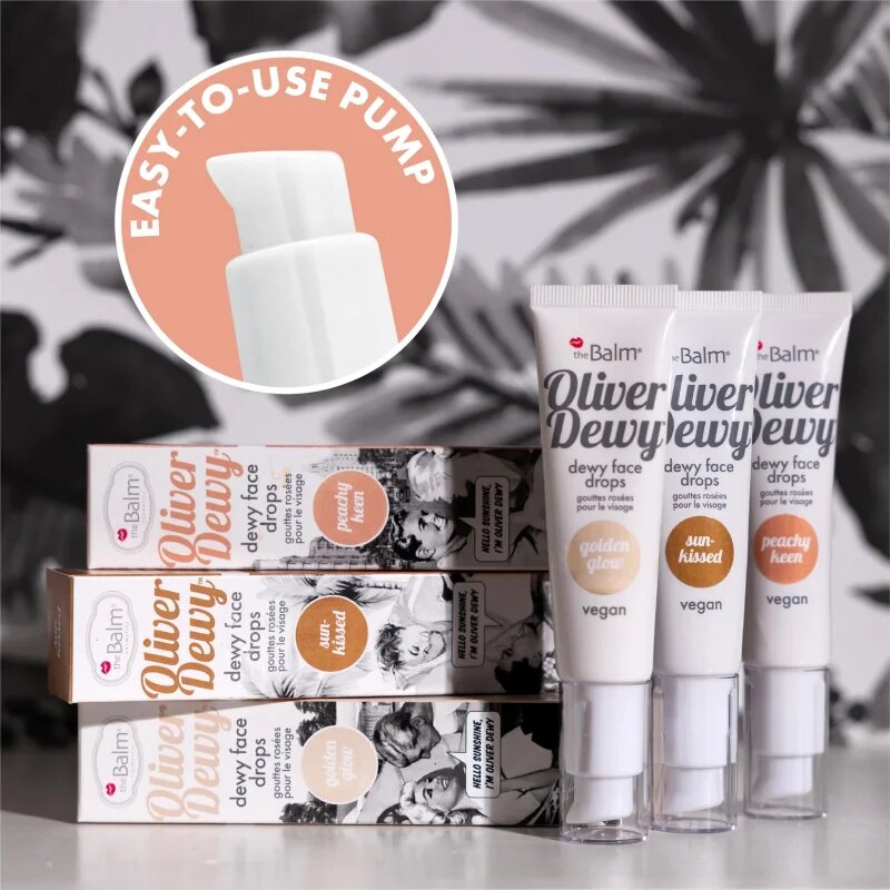 theBalm Oliver Dewy Face Drops tekutý rozjasňovač odstín Sun-Kissed 28 ml