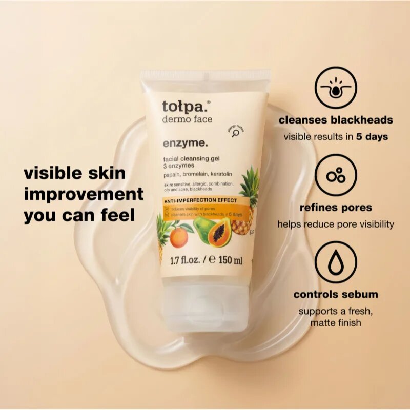 Tołpa Dermo Face Enzyme mycí gel proti černým tečkám 150 ml