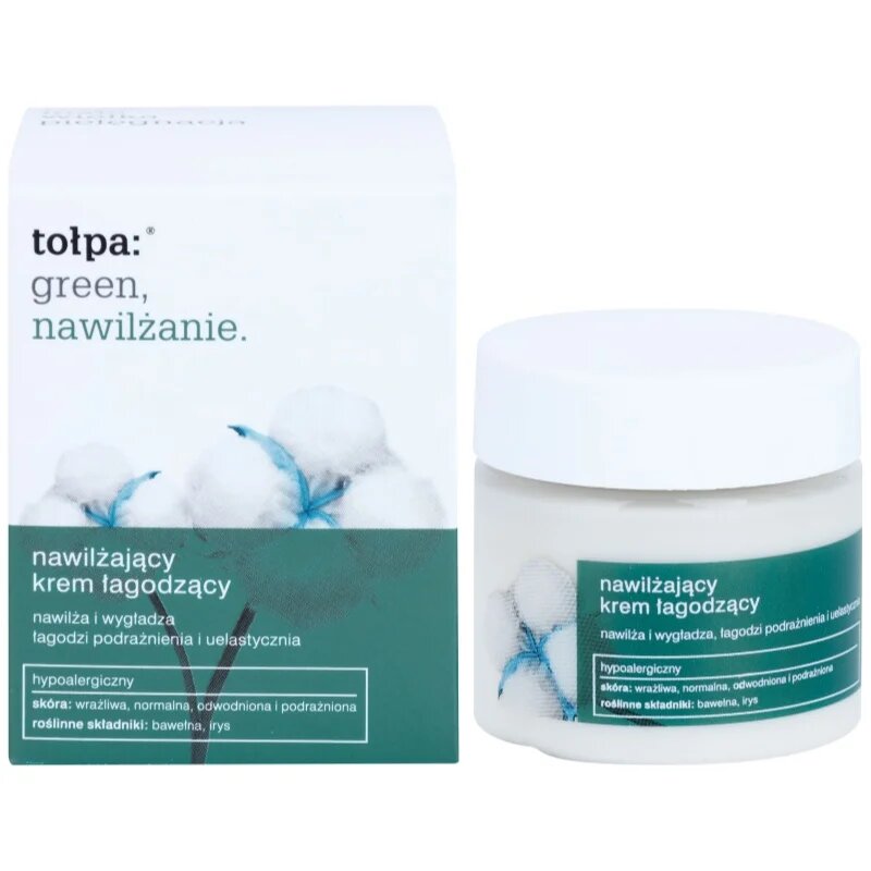 Tołpa Green Moisturizing zklidňující a hydratační krém s vyhlazujícím efektem 50 ml