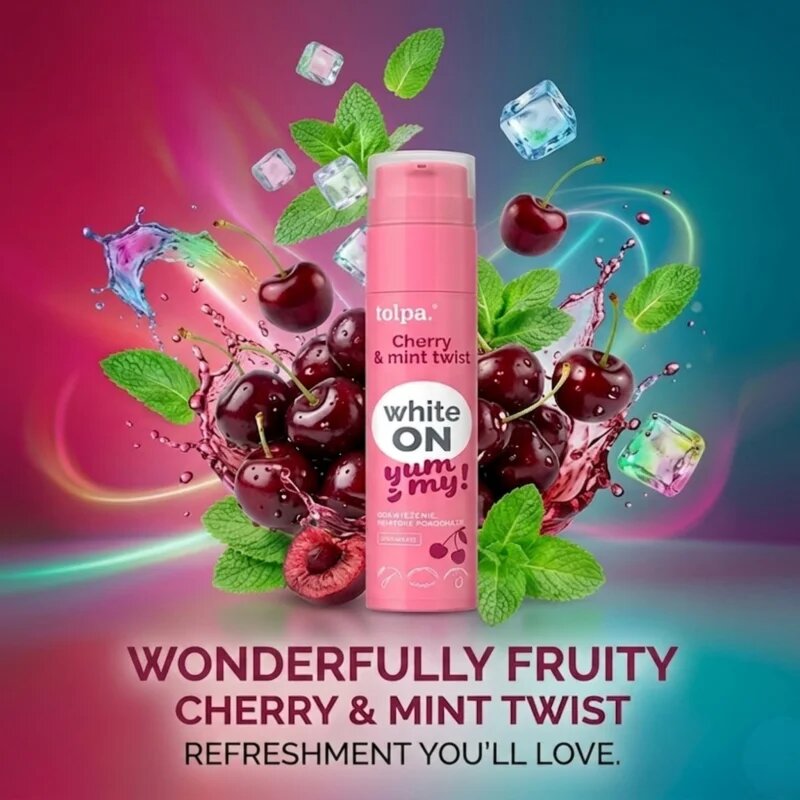 Tołpa On White Yummy bělicí zubní pasta příchuť Cherry & Mint 60 g