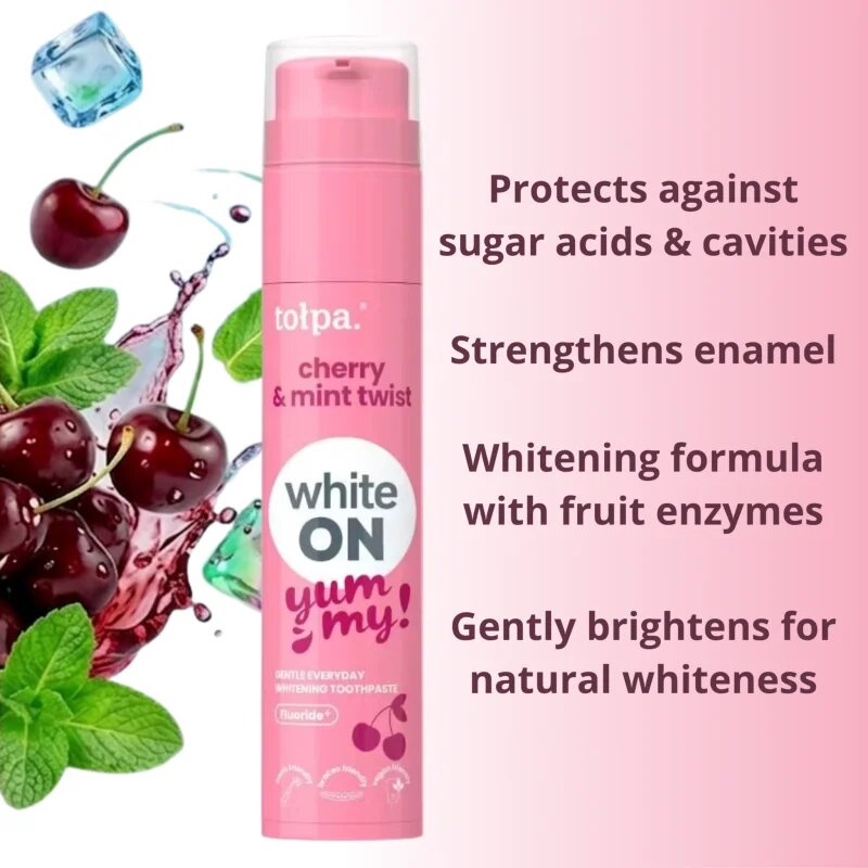 Tołpa On White Yummy bělicí zubní pasta příchuť Cherry & Mint 60 g