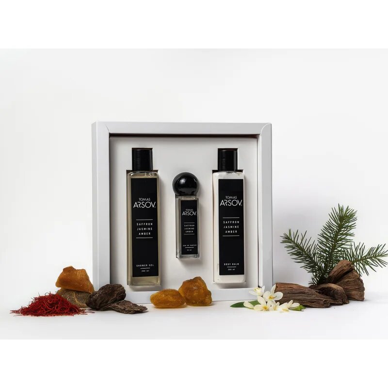 Tomas Arsov Saffron Jasmine Amber Parfume Gift Set dárková sada unisex 3 ks