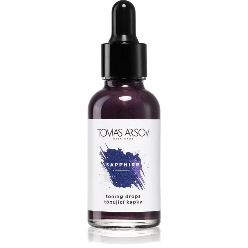 Tomas Arsov Sapphire Toning Drops vlasová péče pro zesvětlené melírované studené blond vlasy 30 ml
