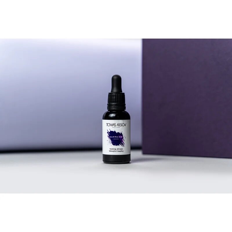 Tomas Arsov Sapphire Toning Drops vlasová péče pro zesvětlené melírované studené blond vlasy 30 ml