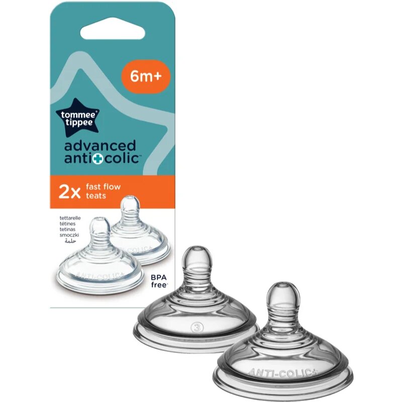 Tommee Tippee Advanced Anti-Colic savička na láhev Fast Flow 6-12m 2 ks