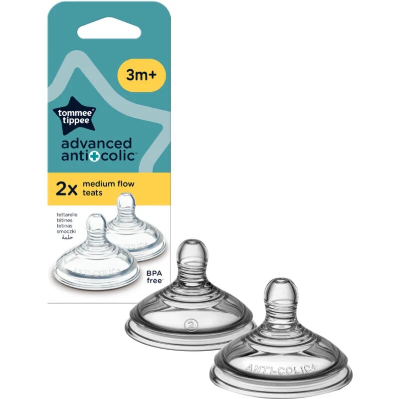 Tommee Tippee Advanced Anti-Colic savička na láhev Medium Flow 3m+ 2 ks
