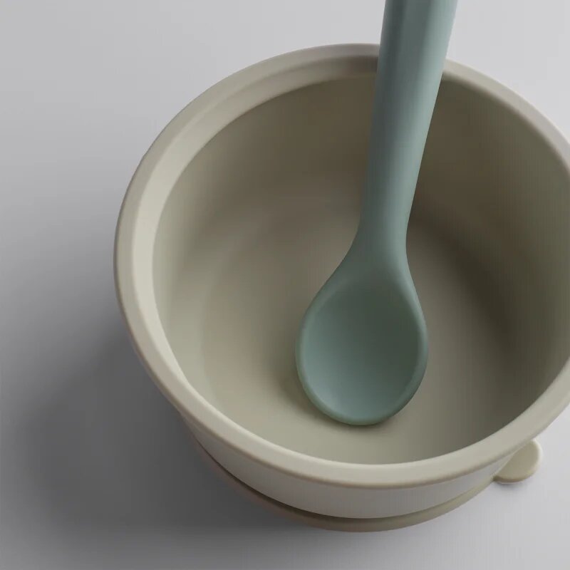 Tommee Tippee EasiStick™ Silicone Bowl & Spoon silikonová miska s přísavkou 4m+ Green 1 ks