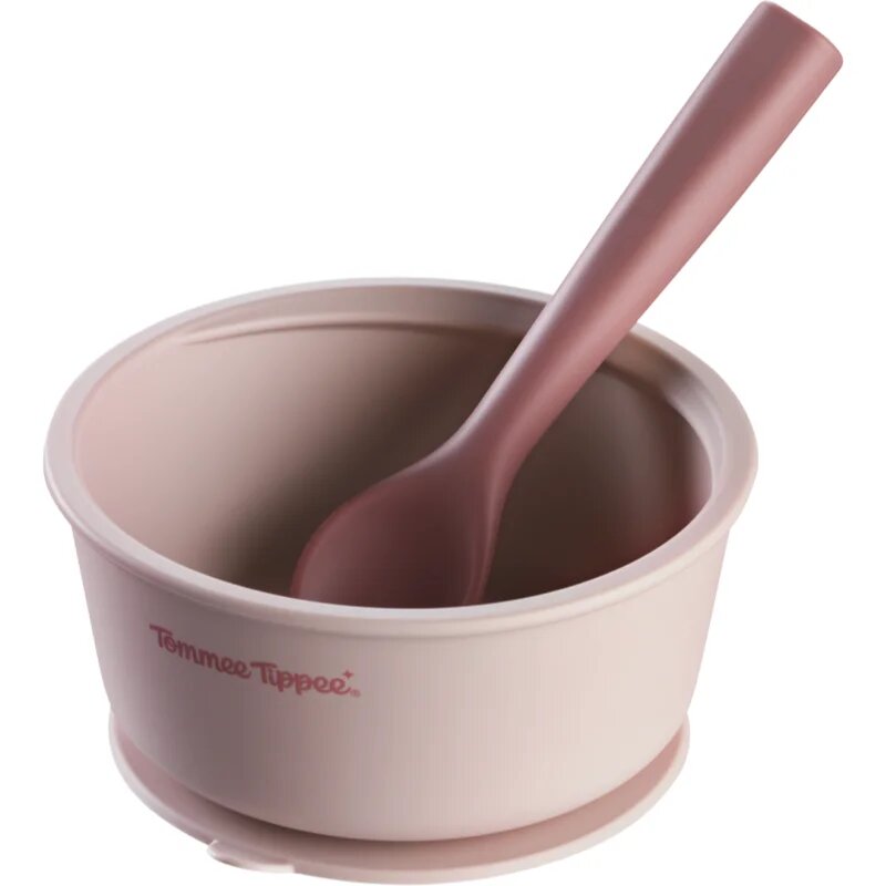 Tommee Tippee EasiStick™ Silicone Bowl & Spoon silikonová miska s přísavkou 4m+ Pink 1 ks