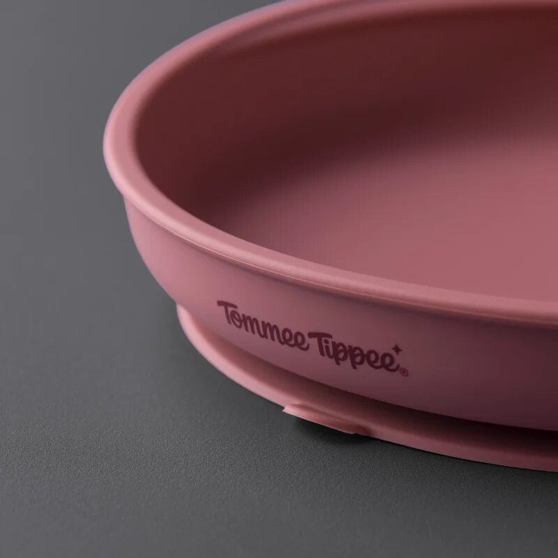 Tommee Tippee EasiStick™ Silicone Weaning Plate talíř s přísavkou 4m+ Pink 1 ks