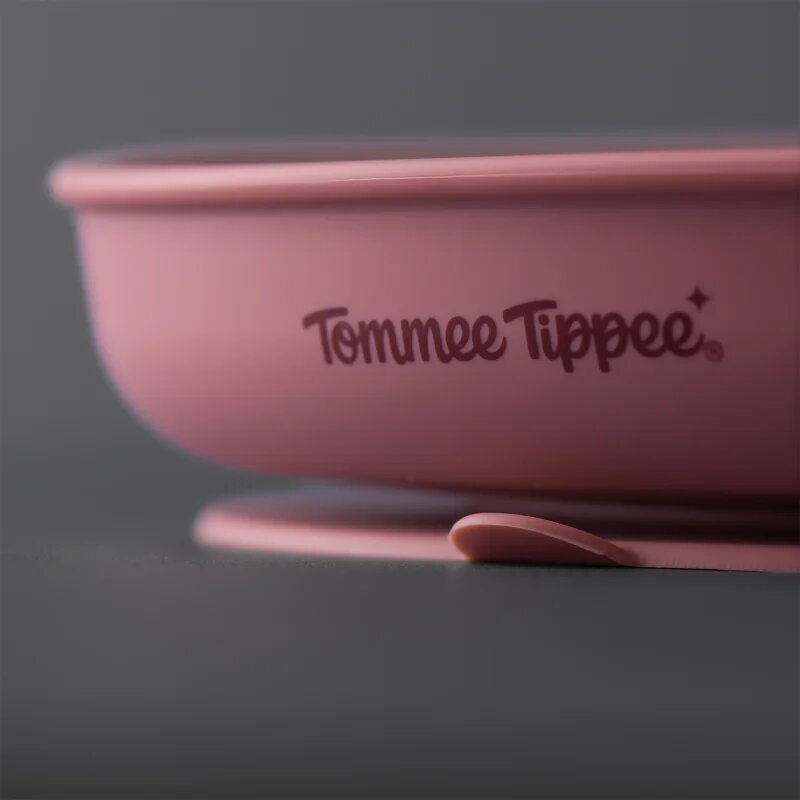 Tommee Tippee EasiStick™ Silicone Weaning Plate talíř s přísavkou 4m+ Pink 1 ks