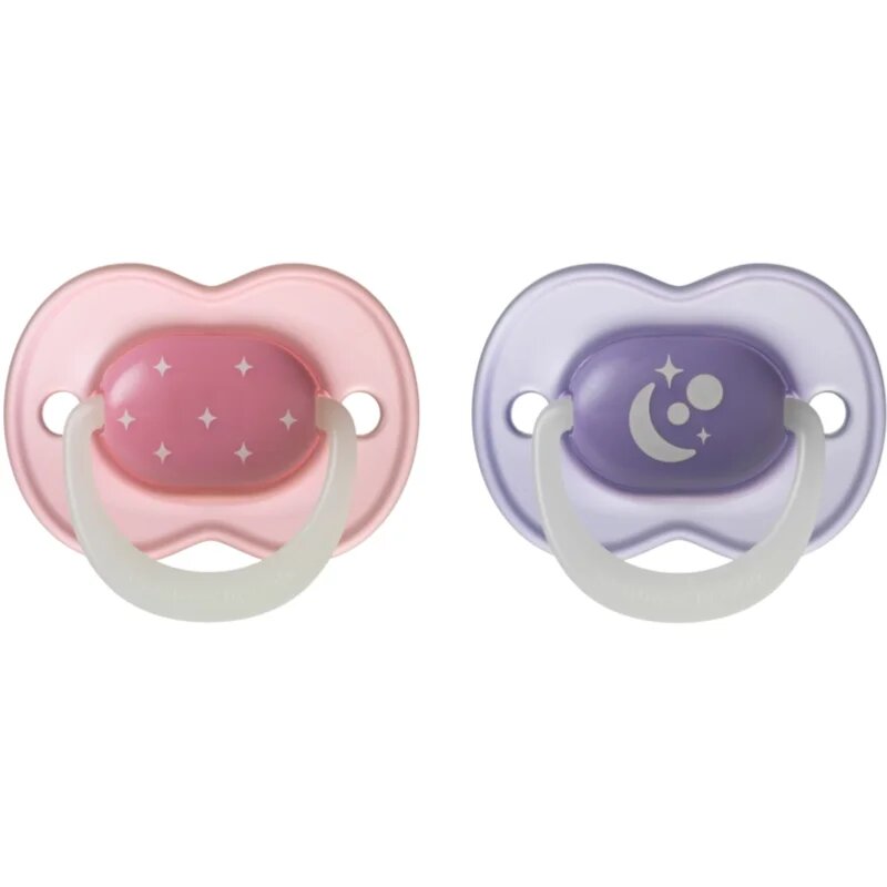 Tommee Tippee NightGlow Soother 6-18m dudlík Girl 2 ks
