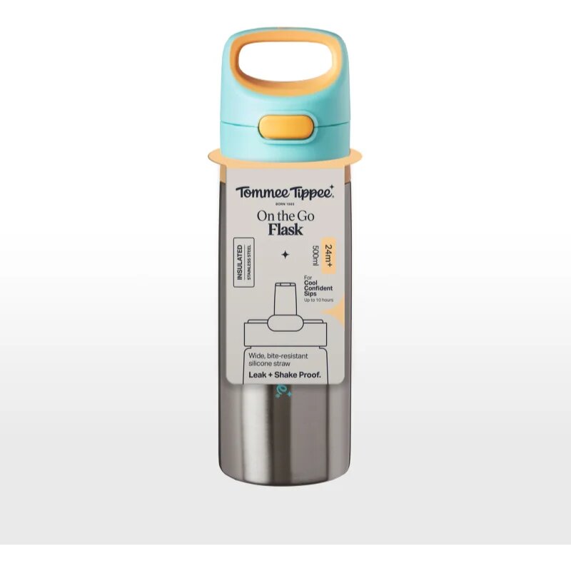 Tommee Tippee On The Go nerezová termoláhev se silikonovým pítkem 24m+ 500 ml