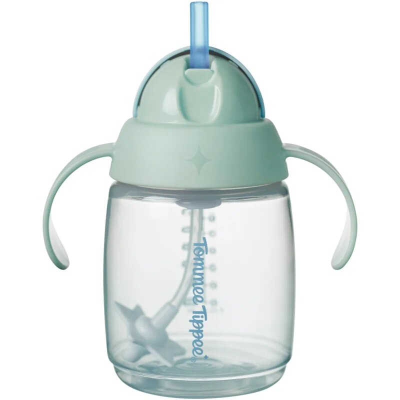Tommee Tippee Trainer Straw tréninkový hrnek se závažím 6m+ Green 1 ks