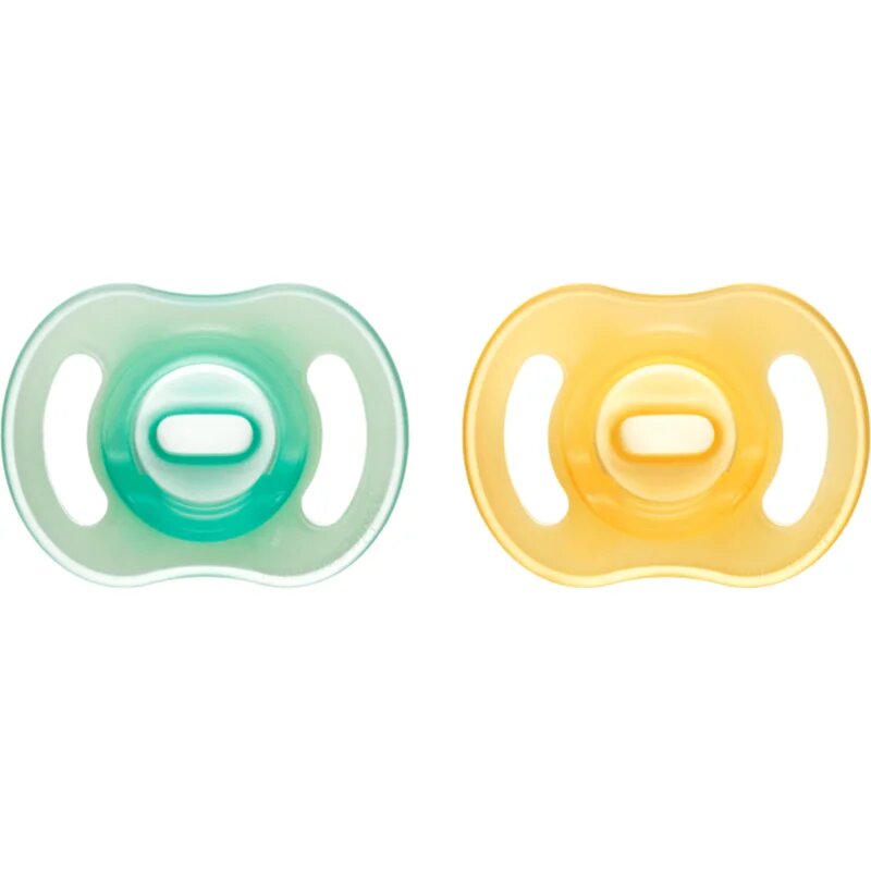 Tommee Tippee Ultra Light Night dudlík Orange/ Green 0-6m 2 ks