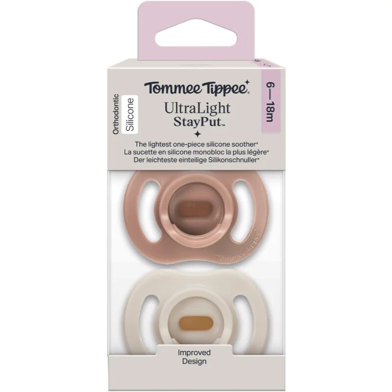 Tommee Tippee Ultra Light Stay Put 6-18 m dudlík Girl 2 ks