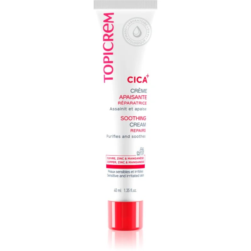 Topicrem CICA Soothing Cream intenzivní obnovující krém pro podrážděnou pokožku 40 ml