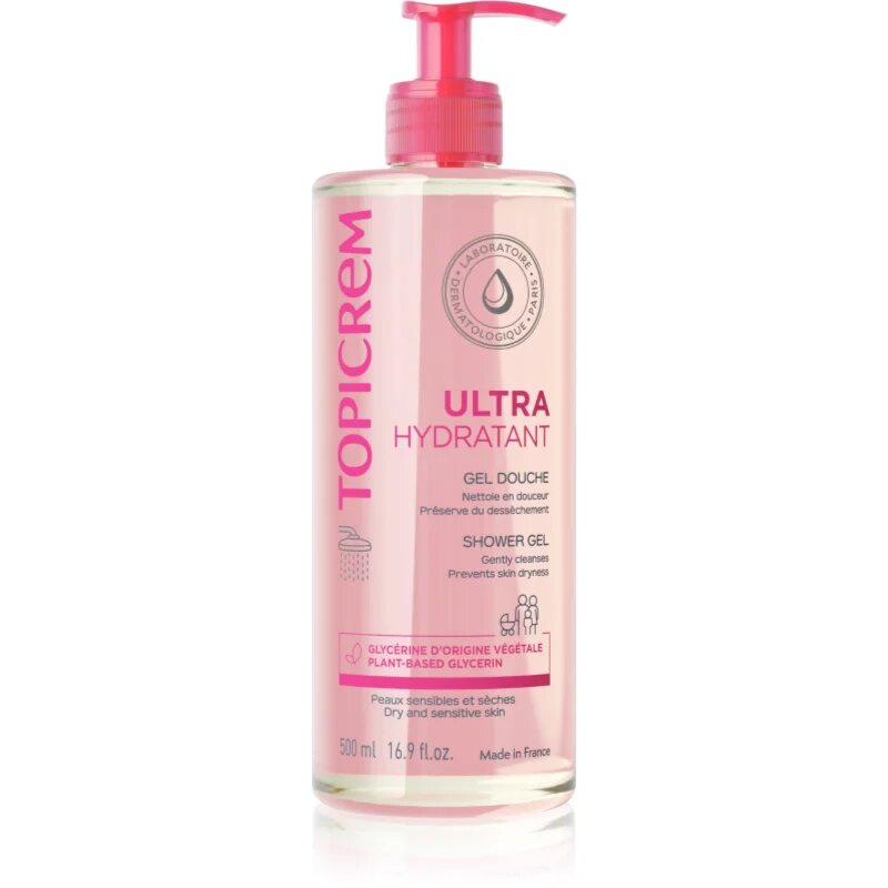 Topicrem UH BODY Gentle Cleansing Gel jemný mycí gel na obličej tělo a vlasy 500 ml