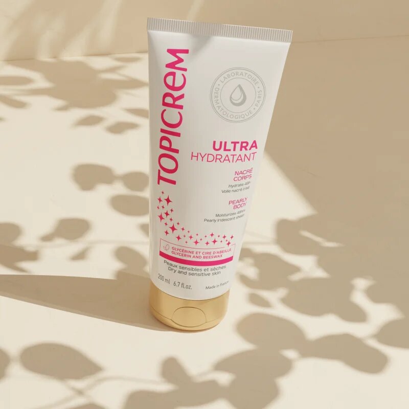 Topicrem UH BODY Ultra-Moisturizing Pearly Body tělové mléko na citlivou pokožku s perleťovým leskem 200 ml