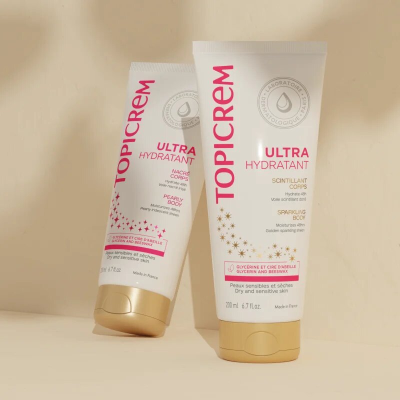 Topicrem UH BODY Ultra-Moisturizing Sparkling Body intenzivně hydratační tělové mléko se třpytkami 200 ml