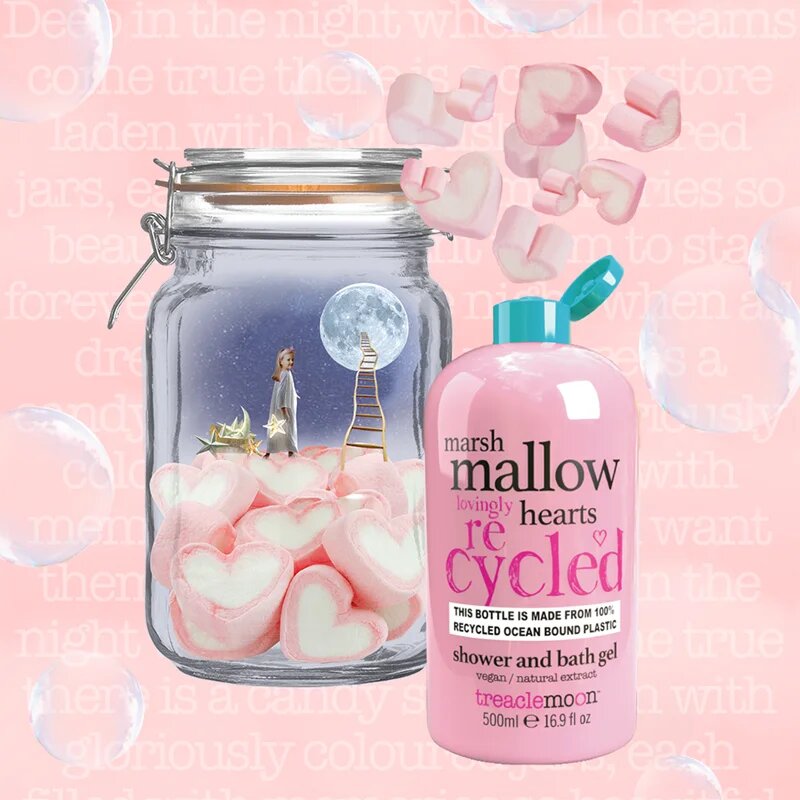 Treaclemoon Marshmallow Hearts sprchový a koupelový gel 500 ml
