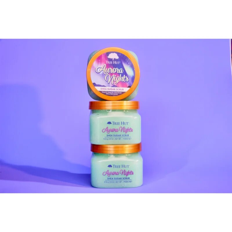 Tree Hut Shea Sugar Scrub Aurora Nights cukrový peeling s bambuckým máslem 510 g