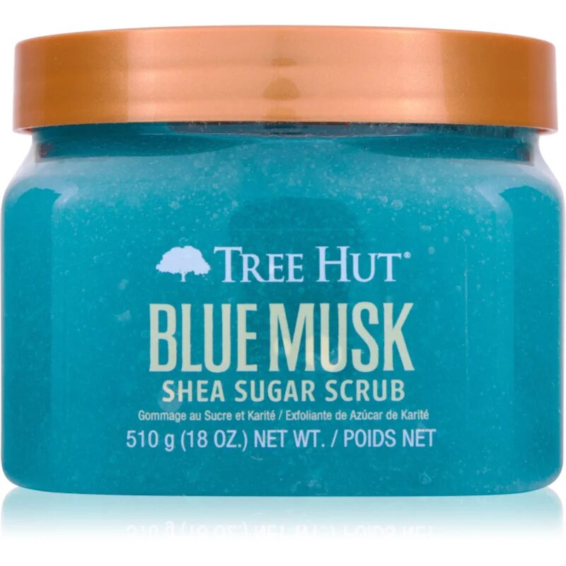 Tree Hut Shea Sugar Scrub Blue Musk cukrový tělový peeling 510 g
