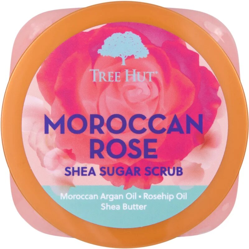 Tree Hut Shea Sugar Scrub Moroccan Rose cukrový peeling s bambuckým máslem 510 g
