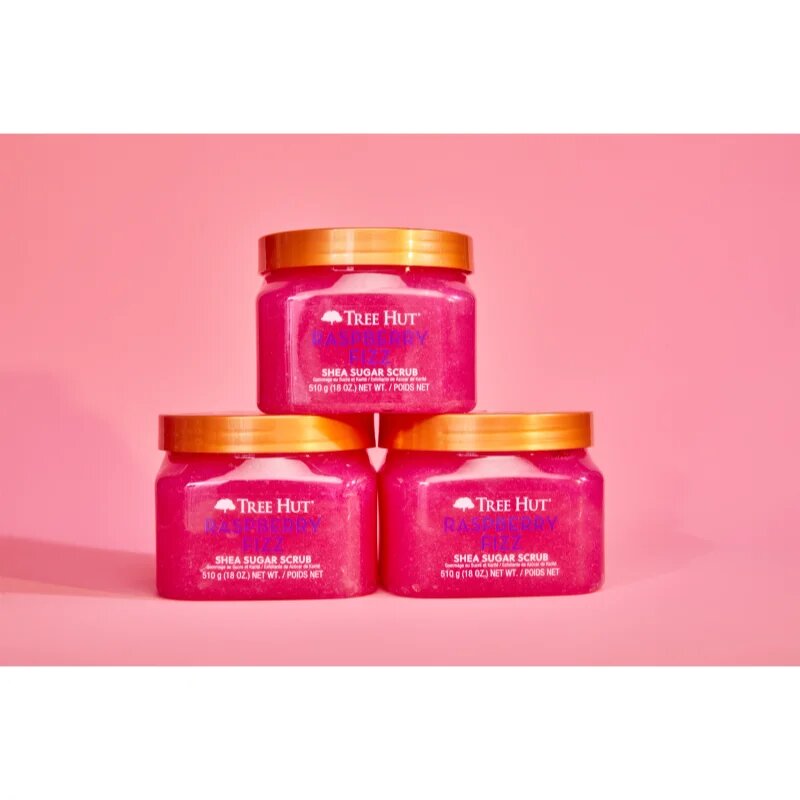 Tree Hut Shea Sugar Scrub Raspberry Fizz cukrový peeling s bambuckým máslem 510 g