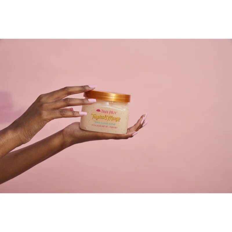 Tree Hut Shea Sugar Scrub Tropical Mango cukrový peeling s bambuckým máslem 510 g