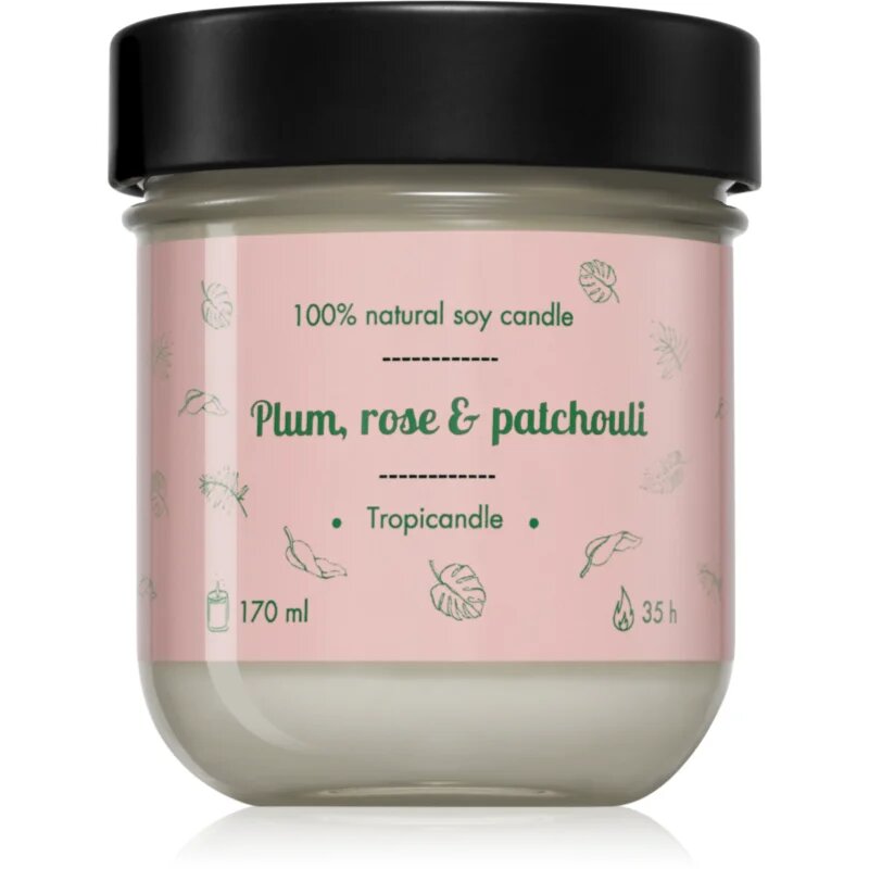 Tropicandle Plum Rose & Patchouli vonná svíčka 170 ml
